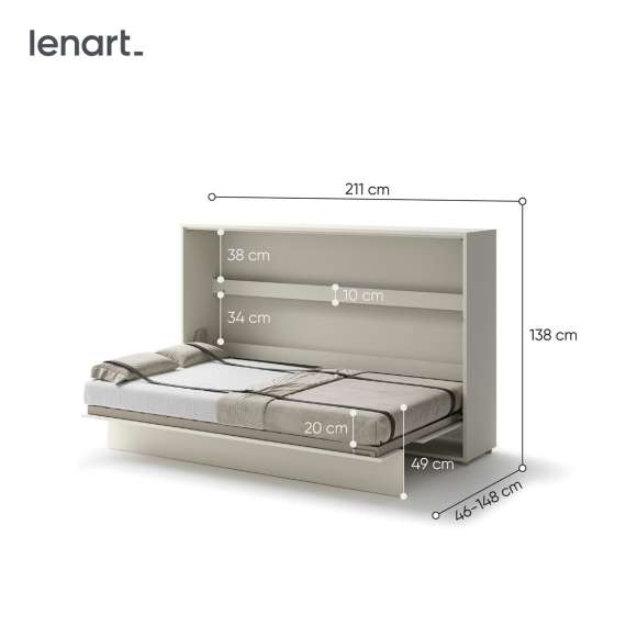 Skapseng Bed Concept 120x200 - horisontal - cashmere matt