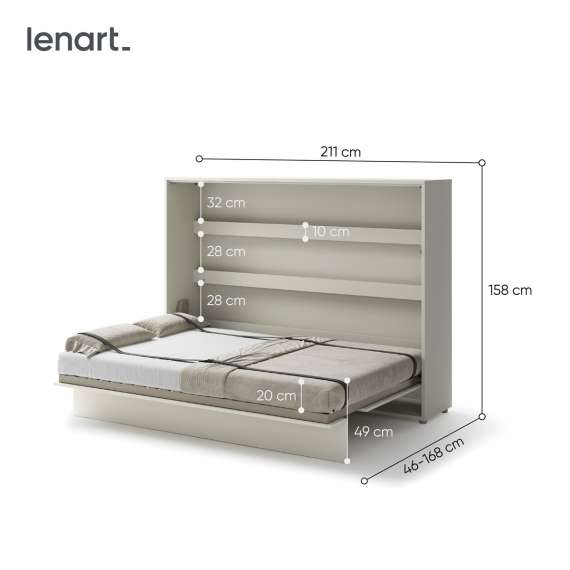Skapseng Bed Concept 140x200 - horisontal - cashmere matt