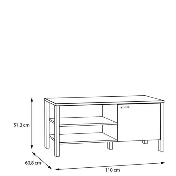 Stuebord Saitama 110x60 cm - eik mauvella - secret grey