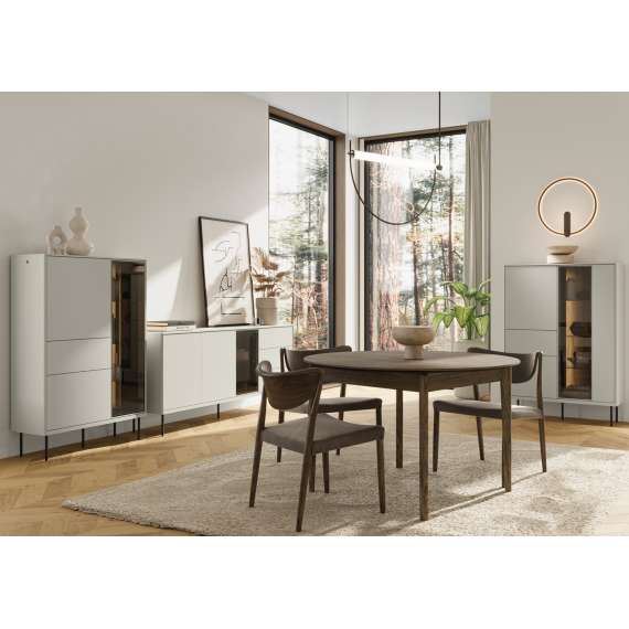 Skjenk Epiro 134x83 cm - cashmere matt - eik - med LED lys