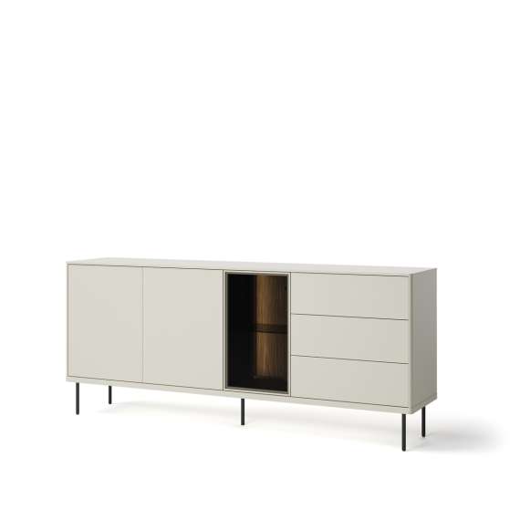 Skjenk Epiro 194x83 cm - cashmere matt - eik - med LED lys