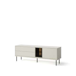 Tv-benk Epiro 161x56 cm - cashmere matt - eik - med LED lys