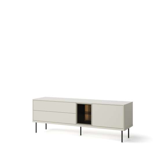 Tv-benk Epiro 161x56 cm - cashmere matt - eik - med LED lys