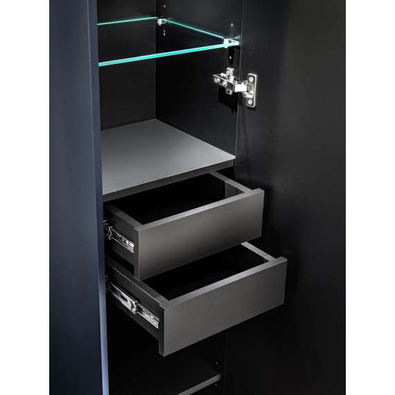 Høyskap Santa Fe 35x150 cm - marineblå - 1 dør - 2 skuffer