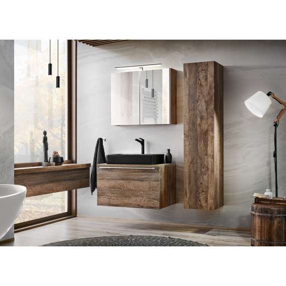 Høyskap Santa Fe 35x150 cm - eik vintage - 1 dør - 2 skuffer