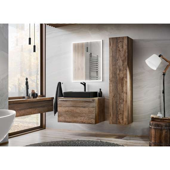 Høyskap Santa Fe 35x150 cm - eik vintage - 1 dør - 2 skuffer