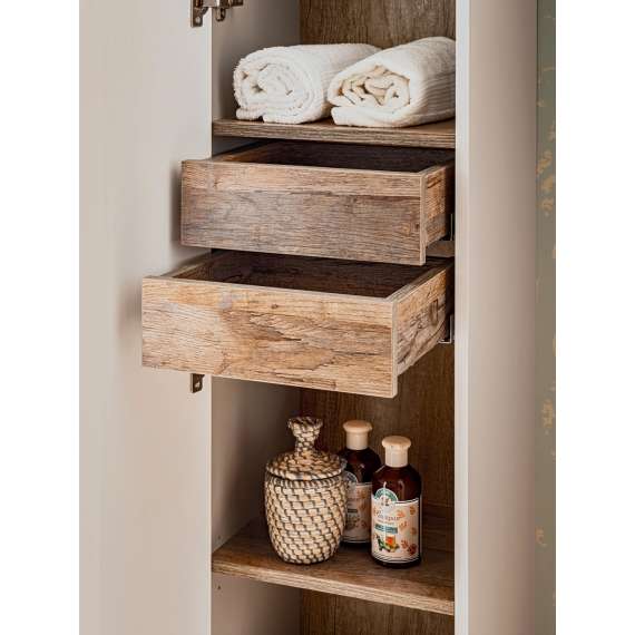 Høyskap Santa Fe 35x150 cm - beige - 1 dør - 2 skuffer