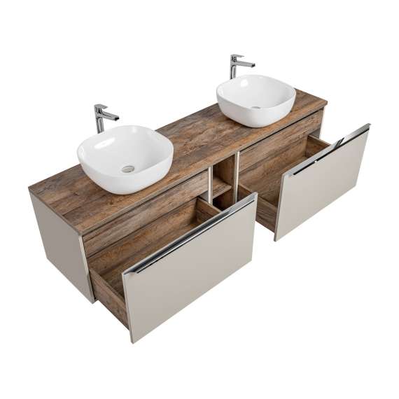 Servantskap Santa Fe 80 cm - beige - 1 stor skuff