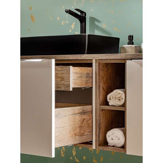 Servantskap Santa Fe 80 cm - beige - 1 stor skuff