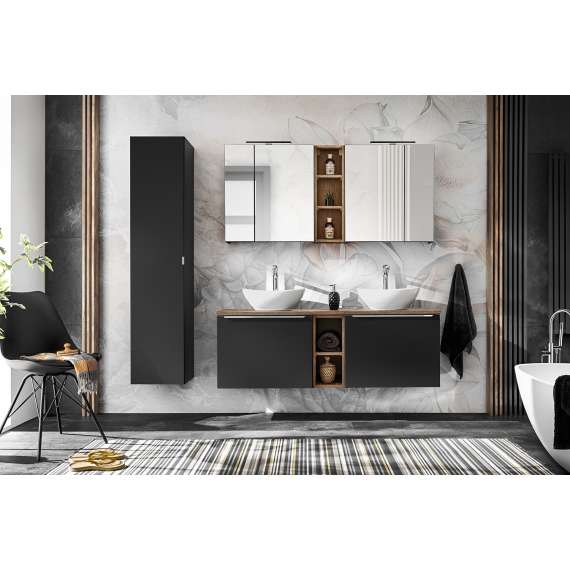 Servantskap Santa Fe 60 cm - sort - 1 stor skuff