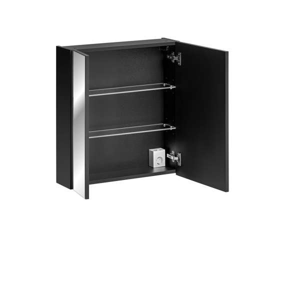 Speilskap Santa Fe 60x65 cm - sort - 2 dører