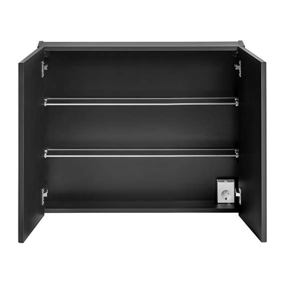 Speilskap Santa Fe 80x65 cm - sort - 2 dører