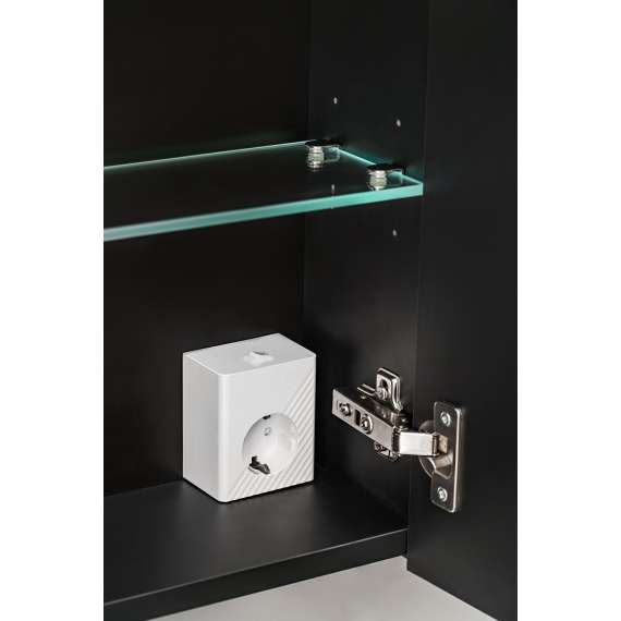 Speilskap Santa Fe 80x65 cm - sort - 2 dører