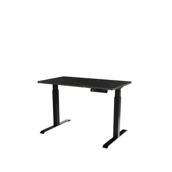 Skrivebord MOON 121x67 cm - sort marmor - justerbar høyde