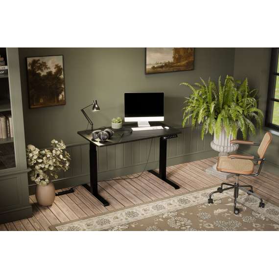 Skrivebord MOON 121x67 cm - sort marmor - justerbar høyde