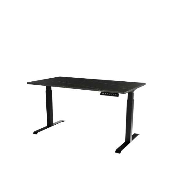 Skrivebord MOON LONG 150x80 cm - sort marmor - justerbar høyde