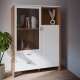 Vitrineskap Saitama 112x154 cm - 2 dører - 2 skuffer- eik mauvella - secret grey