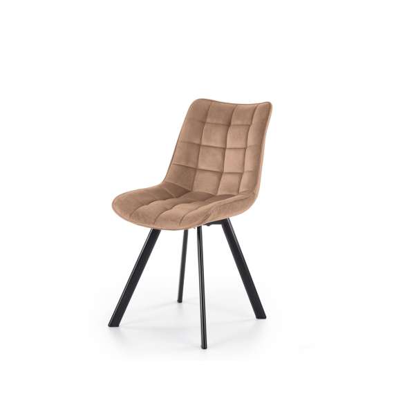 Stol Merida - beige - velvet - svart ben