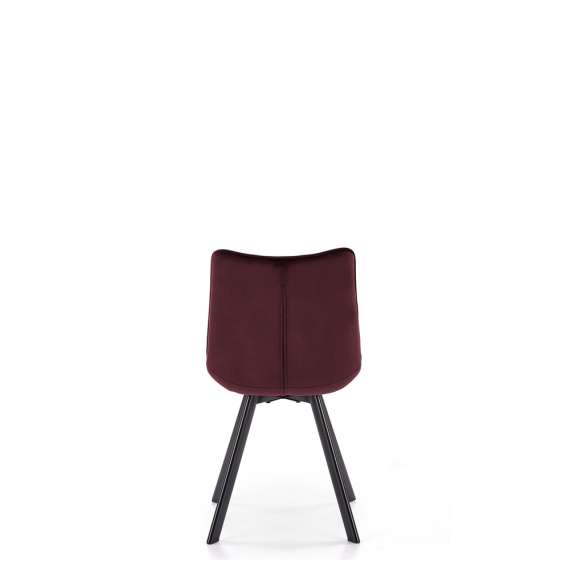 Stol Merida - burgunder - velvet - svart ben
