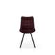 Stol Merida - burgunder - velvet - svart ben