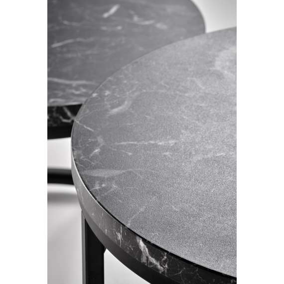 Bordsett Oreo - 2 stk - svart marmor imitasjon