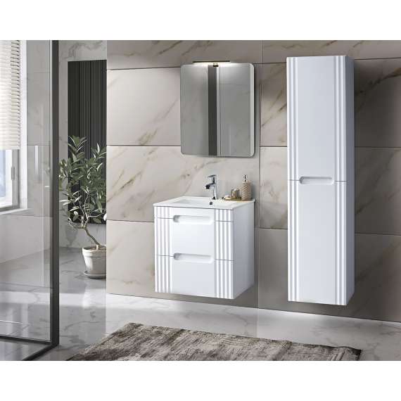 Høyskap Fiji 40x170 cm - hvit - 2 dører