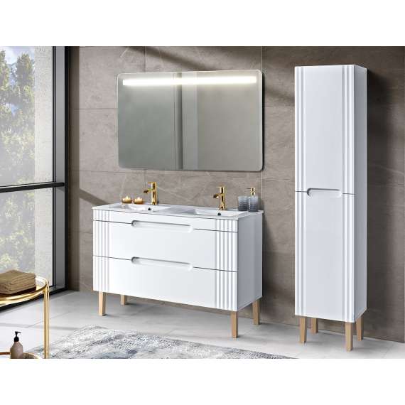 Høyskap Fiji 40x170 cm - hvit - 2 dører