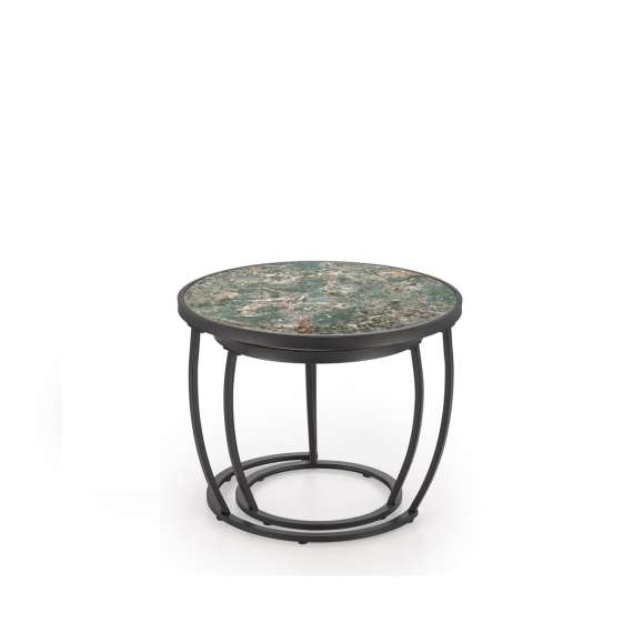 Bordsett Ines - 2 stk - grønn marmor imitasjon