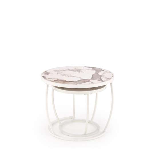 Bordsett Ines - 2 stk - beiege marmor imitasjon