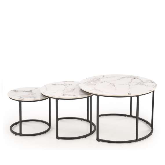 Bordsett Gilda - 3 stk - beiege marmor imitasjon