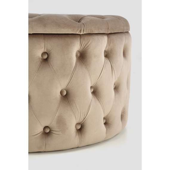 Puff Nunez Ø70 cm - beige - velvet - oppbevaringsplass