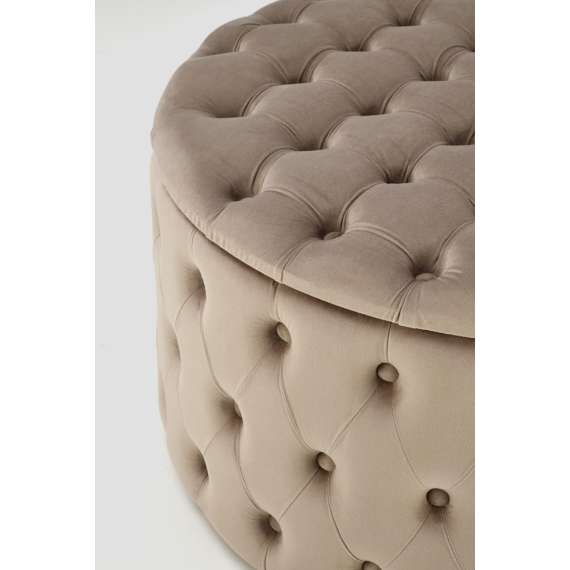 Puff Nunez Ø70 cm - beige - velvet - oppbevaringsplass