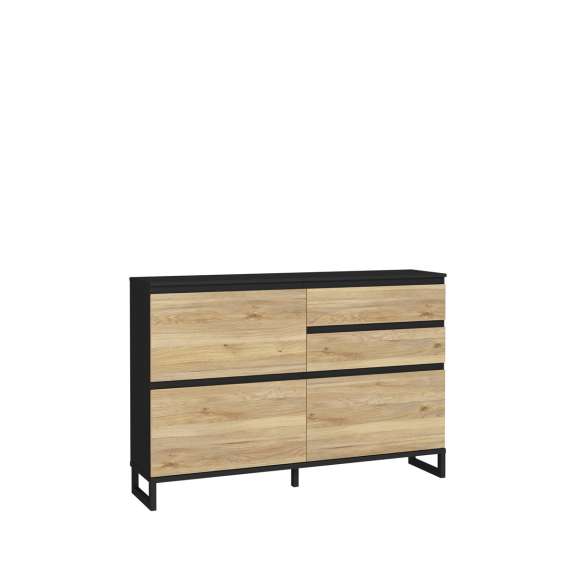 Entresett Ticos V - svart matt - eik mauvella