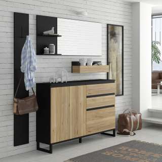 Entresett Ticos VI - svart matt - eik mauvella