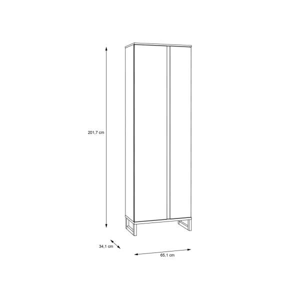 Garderobeskap Ticos 65x202 - 2 dører - secret grey - grafitt