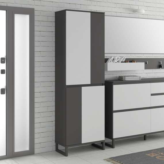 Garderobeskap Ticos 65x202 - 4 dører - secret grey - grafitt