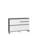 Skoskap Ticos 150x99 cm - 2 flap-dører - 2 skuffer - secret grey - grsfitt