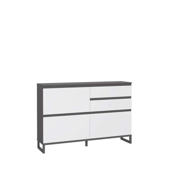 Skoskap Ticos 150x99 cm - 2 flap-dører - 2 skuffer - secret grey - grsfitt