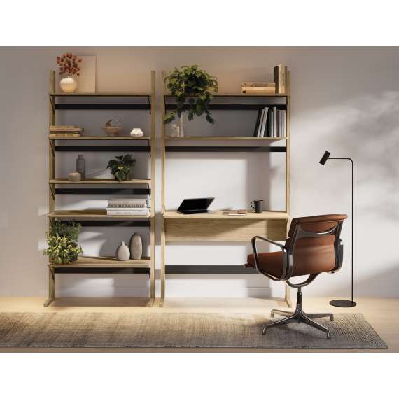 Reol Ollie 52x193 cm - eik - med skuff