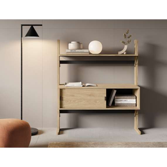 Reol Ollie 108x121 cm - eik - lav høyde