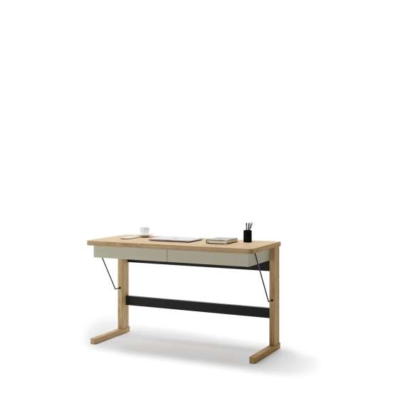 Skrivebord Ollie 131x56 cm - eik - med hyller