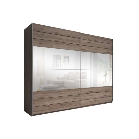 Garderobeskap Galaxy 220x210 cm - eik - speil - skyvedør