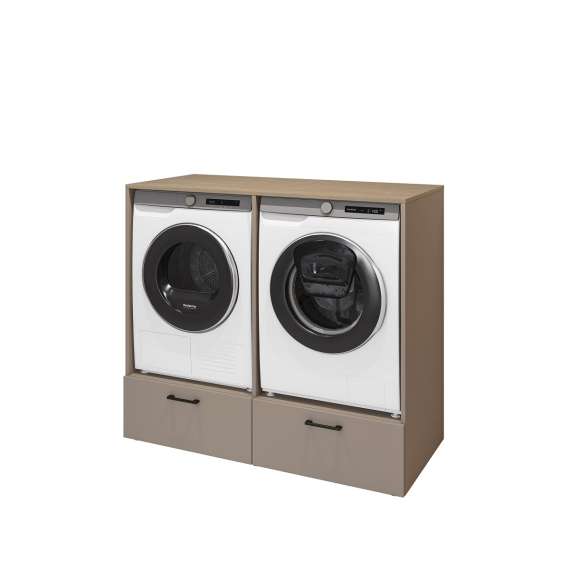 Skap til vaskemaskin og tørketrommel ROTA 132x117 cm - med skuffer