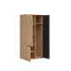 Garderobeskap Varbes  90x195 cm - 3 dører - eik artisan - svart matt- spiler