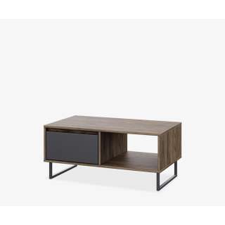 Sofabord Lozanna 100x60 cm - eik windmill - mørk grå - metall ben