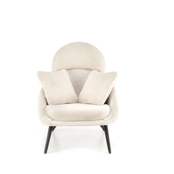 Lenestol Merry - crem - svart metall ben