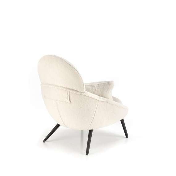 Lenestol Merry - crem - svart metall ben