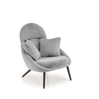 Lenestol Merry - grå - svart metall ben