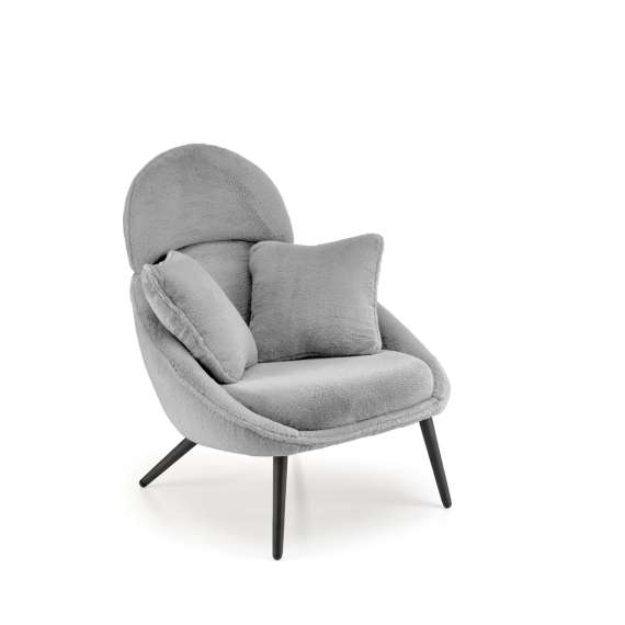 Lenestol Merry - grå - svart metall ben