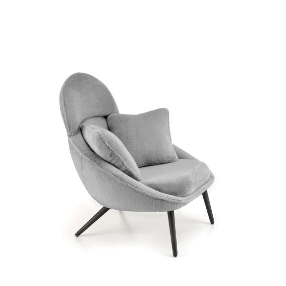 Lenestol Merry - grå - svart metall ben